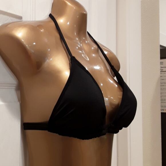 NWT Sz Small  Mossimo Black Strappy Halter Bikini Top - Picture 3 of 6